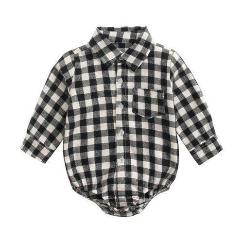 Sanlutoz Plaid Cotton Baby Boys Bodysuits Long Sleeve Baby Clothes