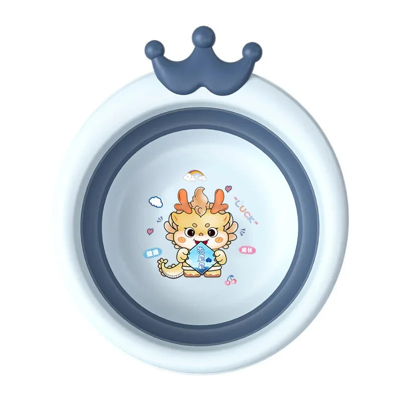 Cute Cartoon Basin Shaped Children Folding Crown Bowl
