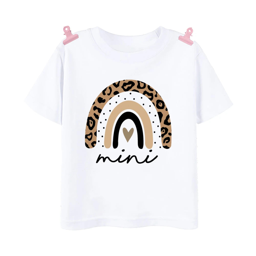 Mama Mini Leopard Heart Print Family Matching Clothes