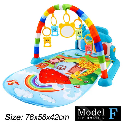 Baby Fitness Stand Music Play Gym Activity Toys Newborn Piano Crawling
