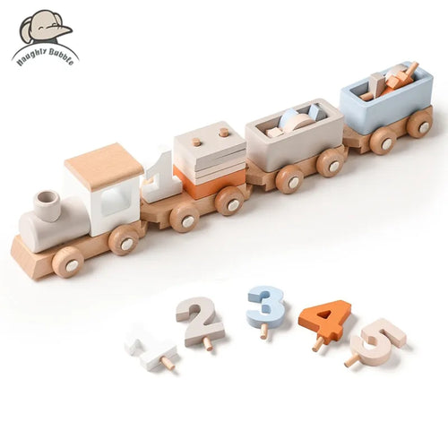 Wooden Train Montessori Baby Educational Toy