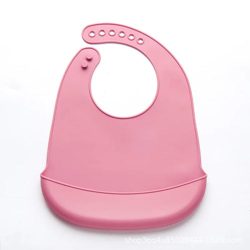 Baby Silicone Bib Babies Waterproof Bib Solid Color