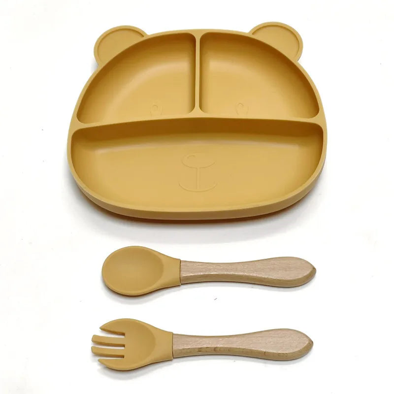 Children Dinner Silicone Tableware Supplement Plate