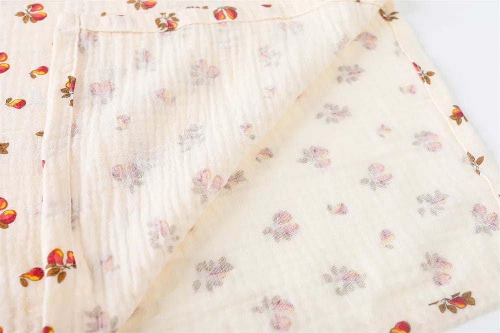 Cotton Swaddle Blanket Baby Floral Print
