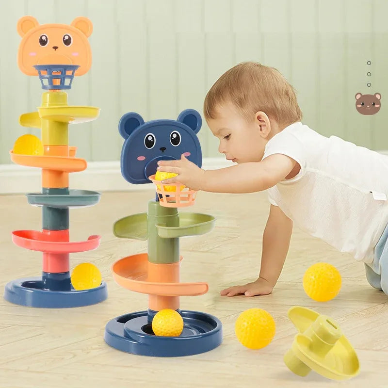 Montessori Ball Track Toy - Push & Slide Activity for Babies