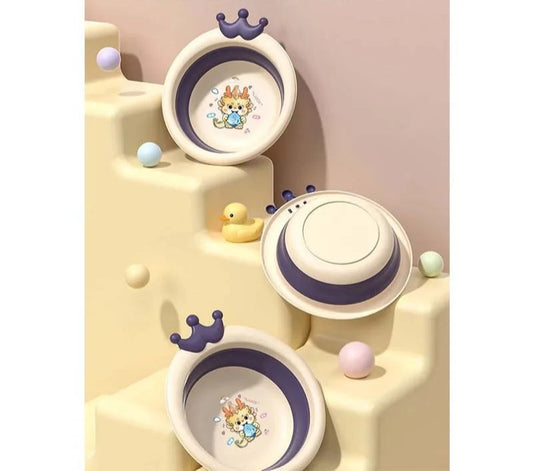 Cute Cartoon Basin Shaped Children Folding Crown Bowl