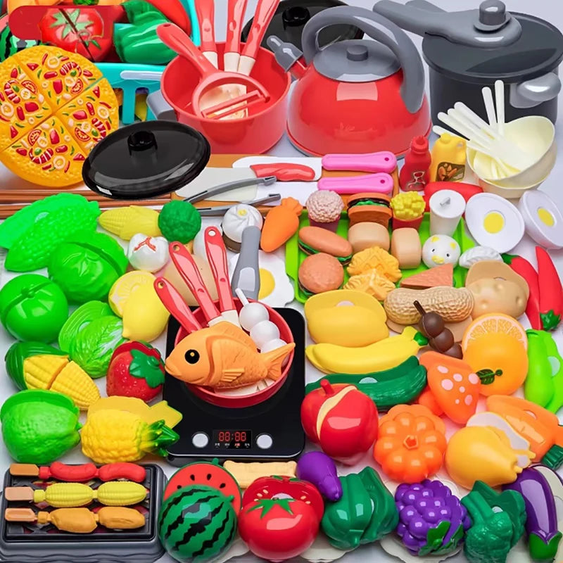 Cutting Play Food Toy for Kids Kitchen Pretend Fruit & Vegetable