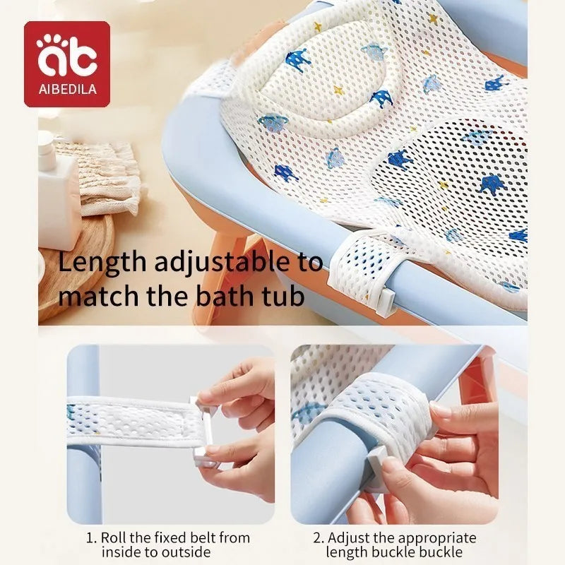 Newborn Adjustable Bathtub Pillow Seat Cushion Cross-shaped Anti-slip