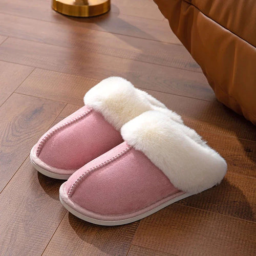 Flat Faux Fur Suede Fluffy Furry Home Slippers