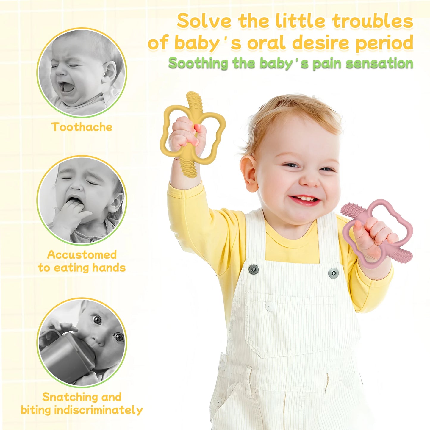 Banana Massaging Teether-Baby Teething Toys 3 Months and Up, Silicone