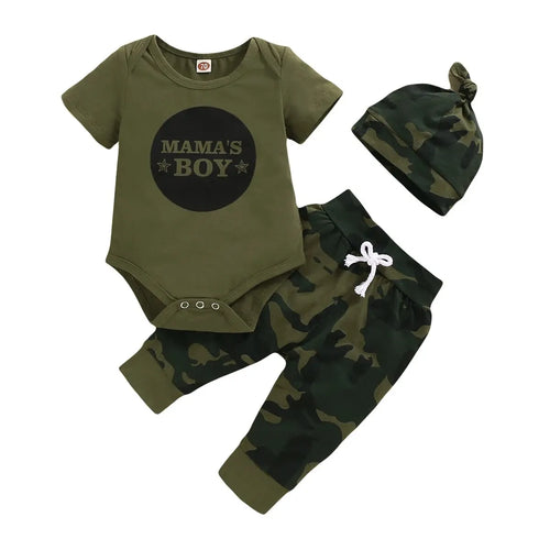 Newborn Baby Boy Set Letters Short Sleeve Romper