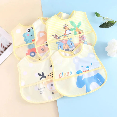 Random 5pcs Cartoon Animals Waterproof Bibs Baby Girls Boys