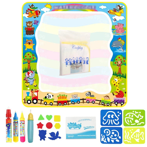 Magic Water Drawing Mat Coloring Doodle Mat with Magic Pens Montessori
