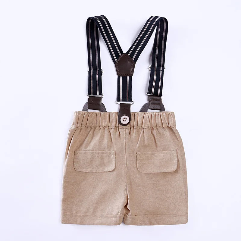 4PCS Baby Boy Set Fashion Gentleman Suit Short Sleeve