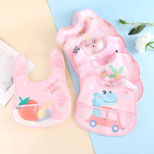 Random 5pcs Cartoon Animals Waterproof Bibs Baby Girls Boys
