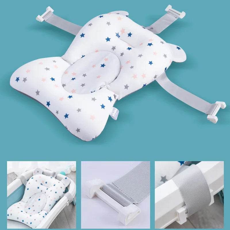 Baby Bath Seat Support Mat Foldable Bath Tub Pad & Chair