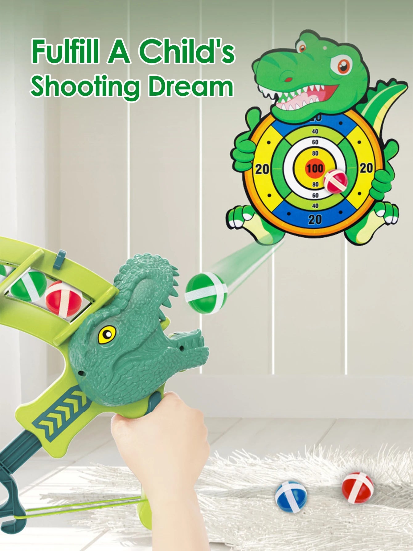 Montessori Throw Sport Slingshot Target Sticky Ball Dartboard