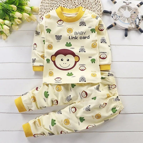 Children Sets 100% Cotton Kids Pajamas Boys Shirt Suit