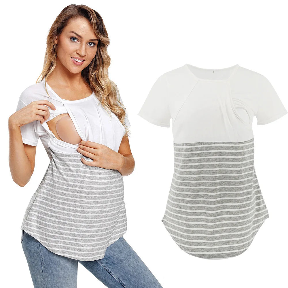 Maternity Medium Sleeve Breastfeeding Blouse