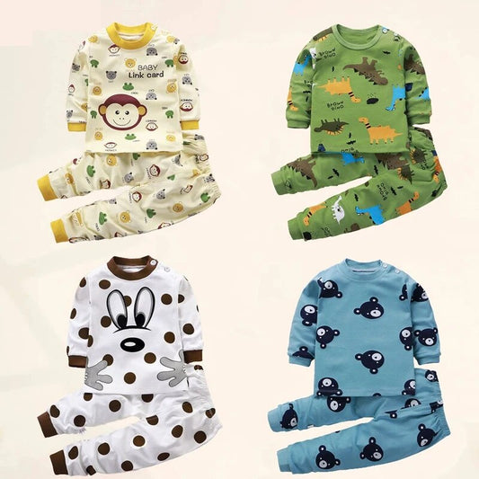 Children Sets 100% Cotton Kids Pajamas Boys Shirt Suit