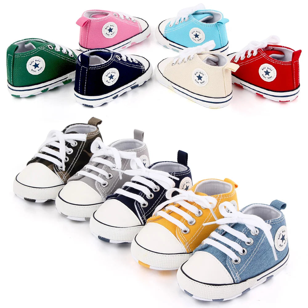 Boys Girls Classic Canvas Casual Sneakers Newborn First