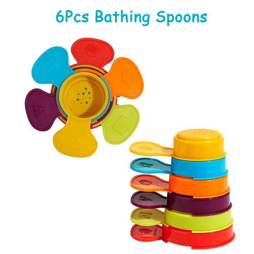 Baby Bath Toys, Stacking Boat & Spoons Toys, Early Education