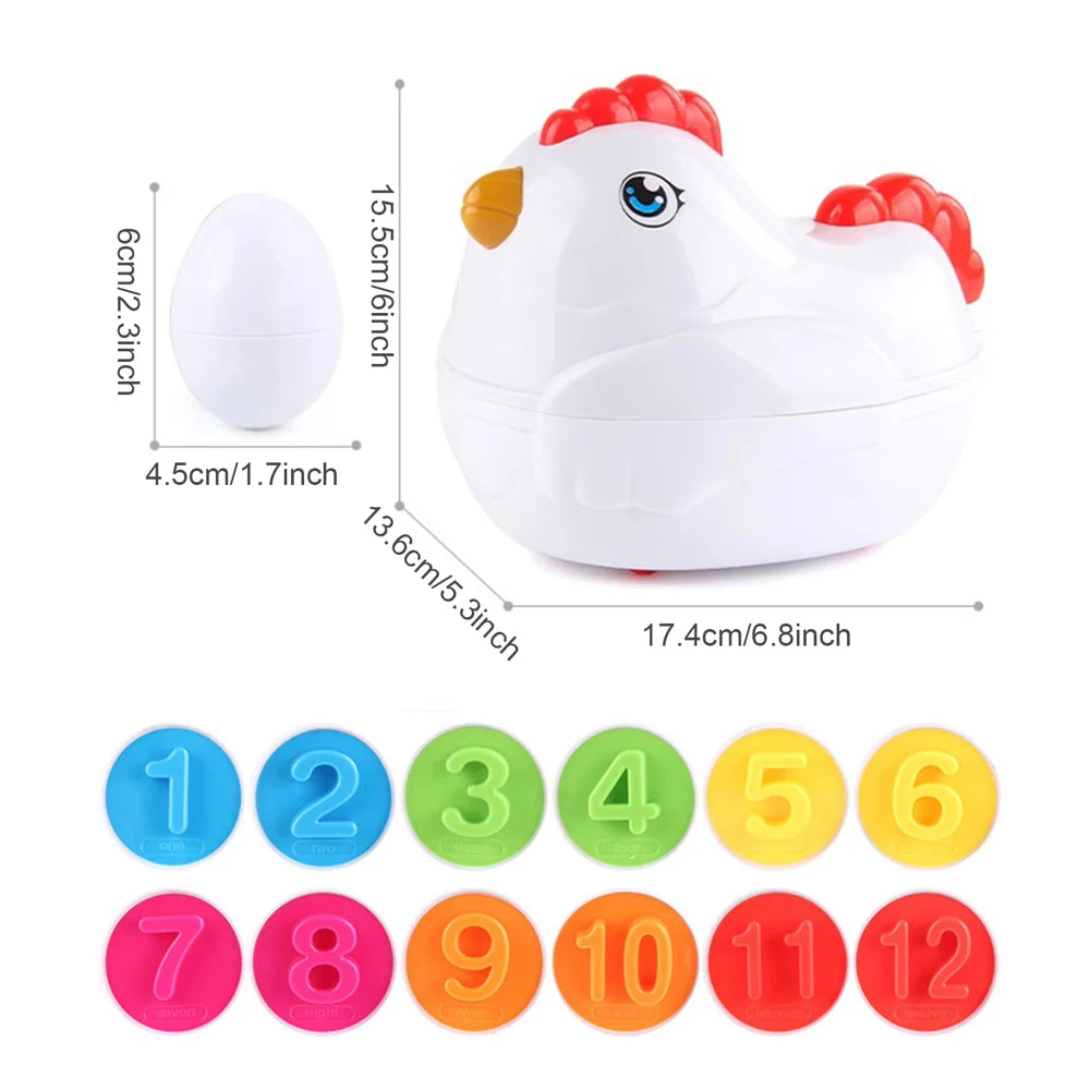 12 Matching Eggs Montessori Sensory Baby Toys Easter Eggs Chicken