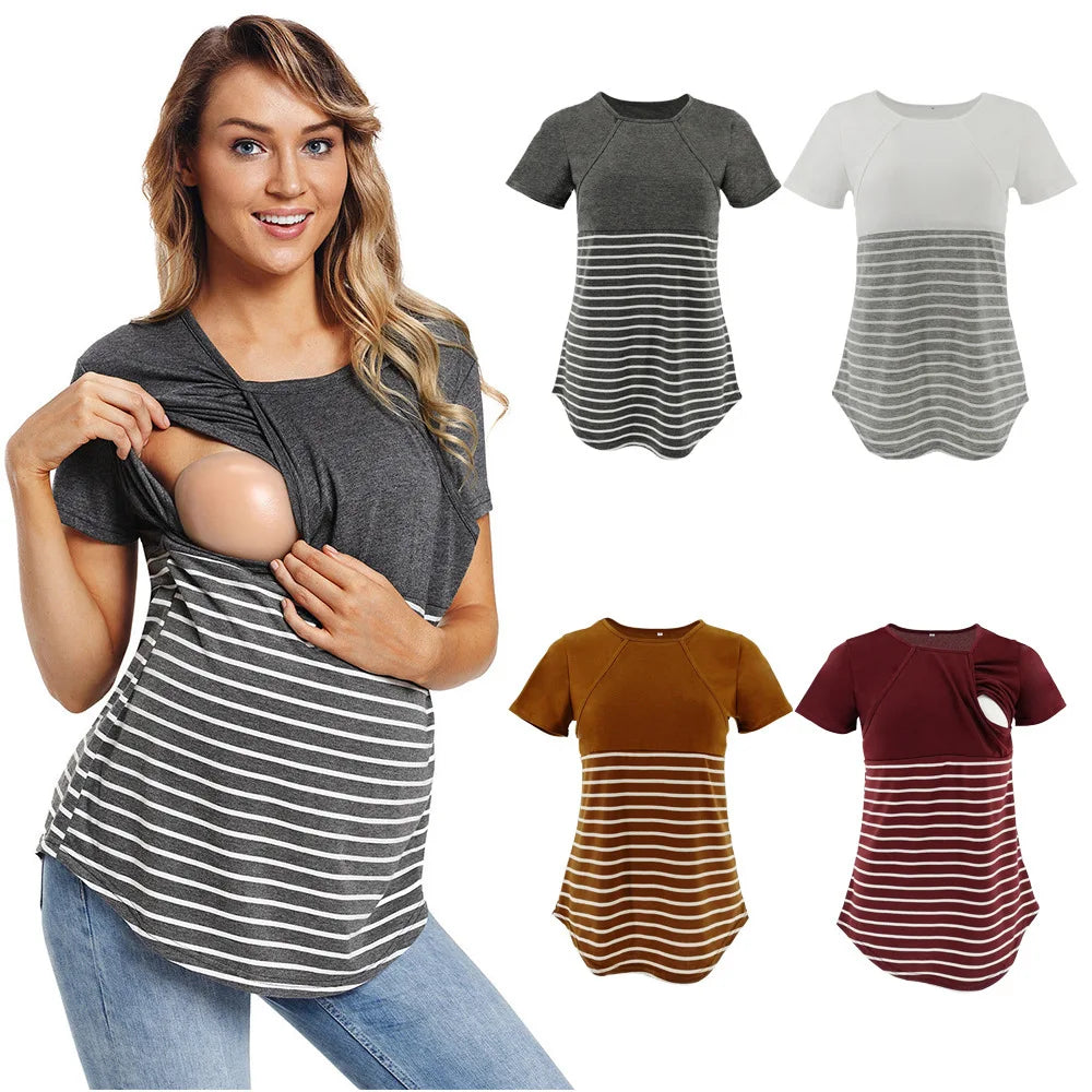 Maternity Medium Sleeve Breastfeeding Blouse