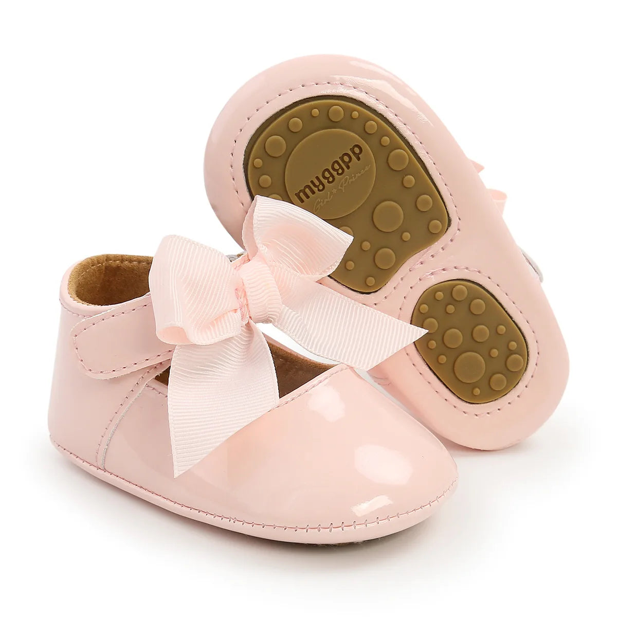 Bowknot Rubber Sole Anti-slip PU Ballet Shoes