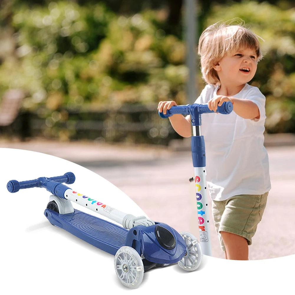 Kids Push Scooter Light-Up Wheels Adjustable Height
