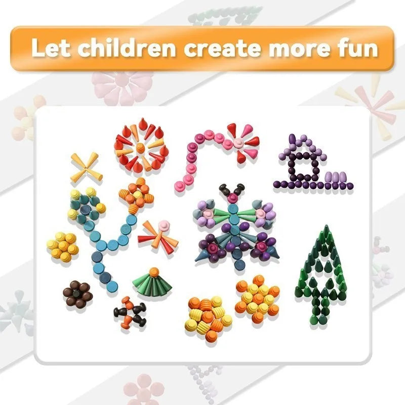 Rainbow Wooden Montessori Creative Loose Parts Toys