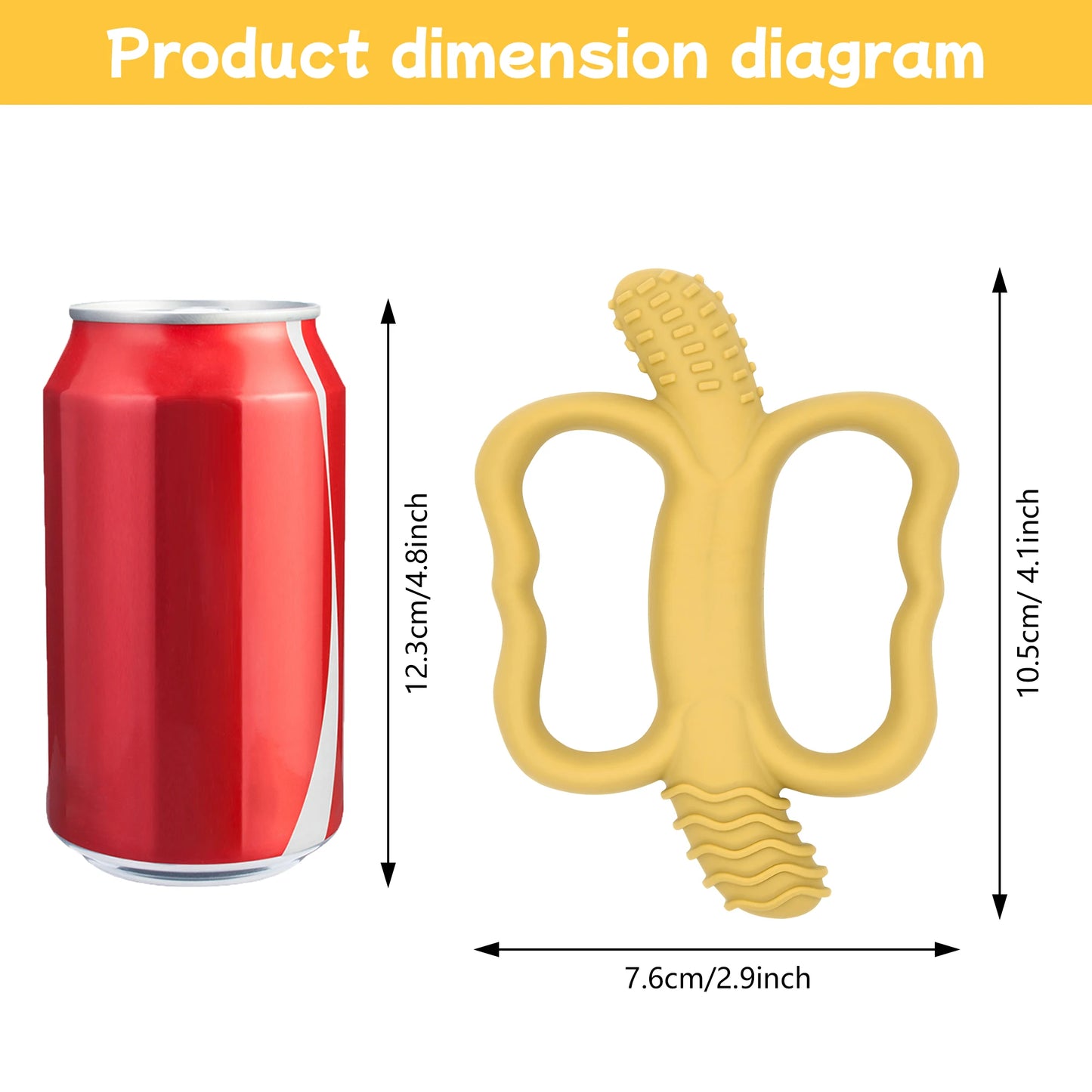 Banana Massaging Teether-Baby Teething Toys 3 Months and Up, Silicone