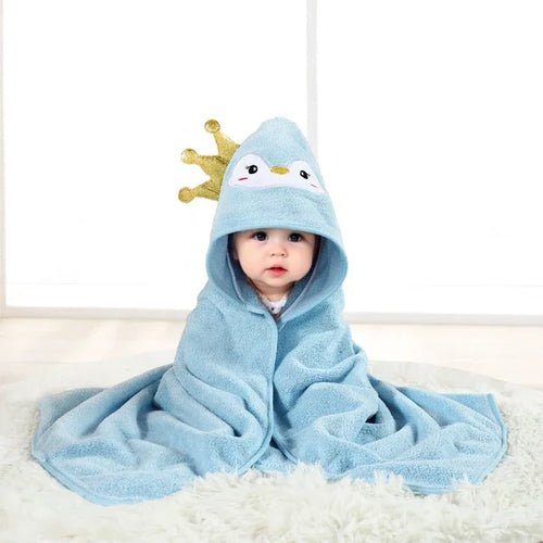 80*80cm Cartoon Baby Bath Towel Body Hooded Polyester Fiber Baby