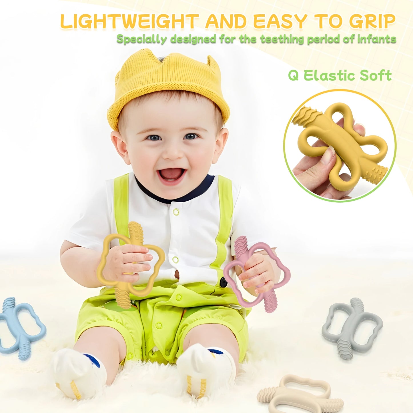 Banana Massaging Teether-Baby Teething Toys 3 Months and Up, Silicone