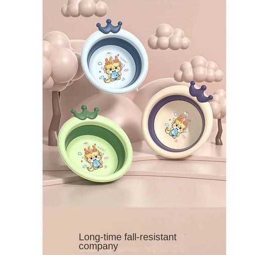 Cute Cartoon Basin Shaped Children Folding Crown Bowl
