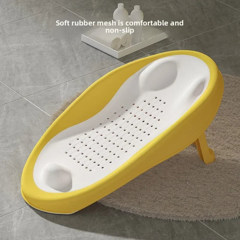 Foldable Baby Bath Seat - Non-Slip PP Shower Net Support, Ergonomic