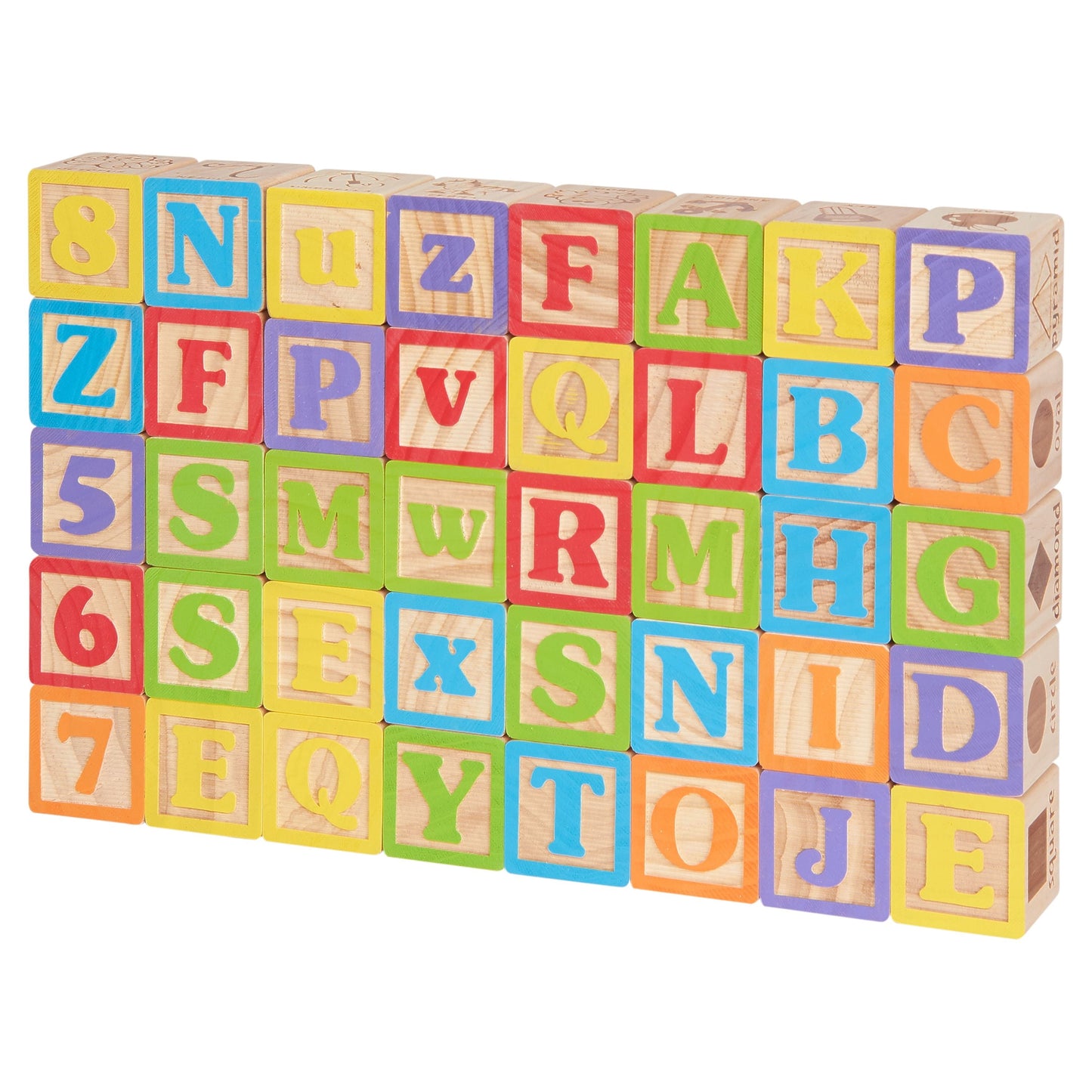 ABCs and Numbers Wooden Blocks, 40 Pieces, Baby and Toddler Toys for Ages 18 Months and Older