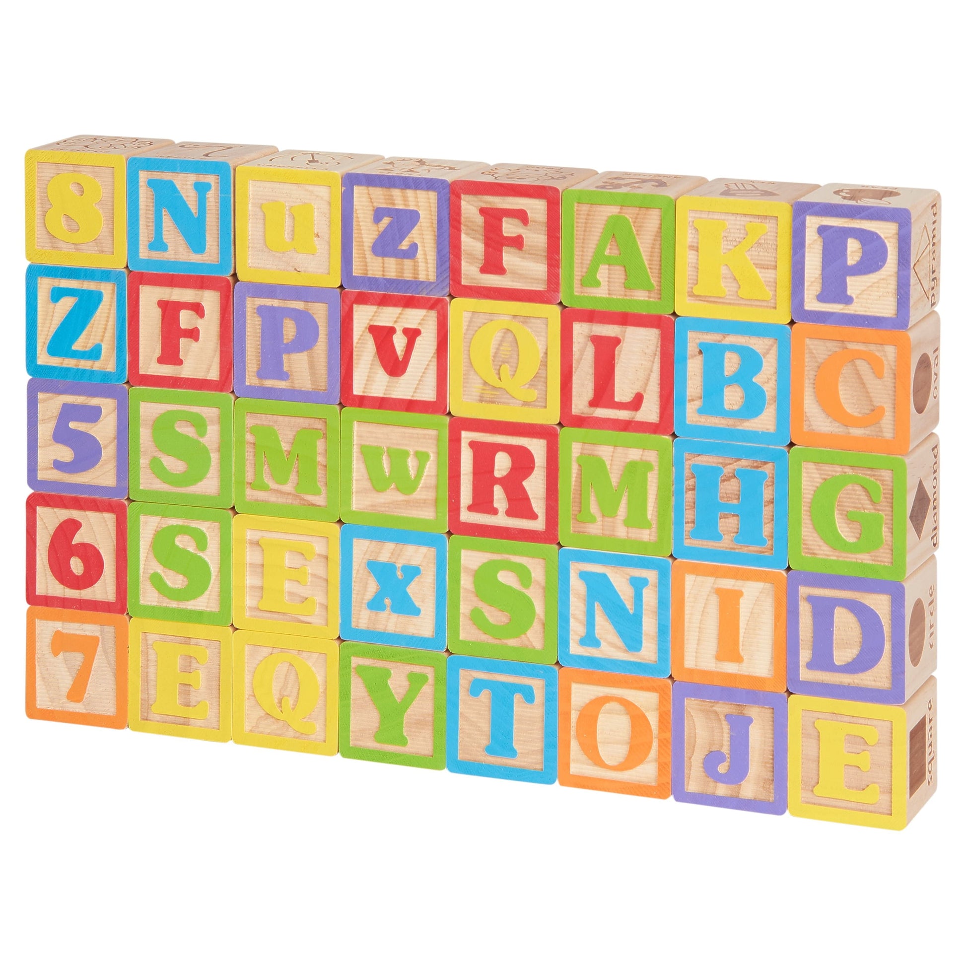 ABCs and Numbers Wooden Blocks, 40 Pieces, Baby and Toddler Toys for Ages 18 Months and Older