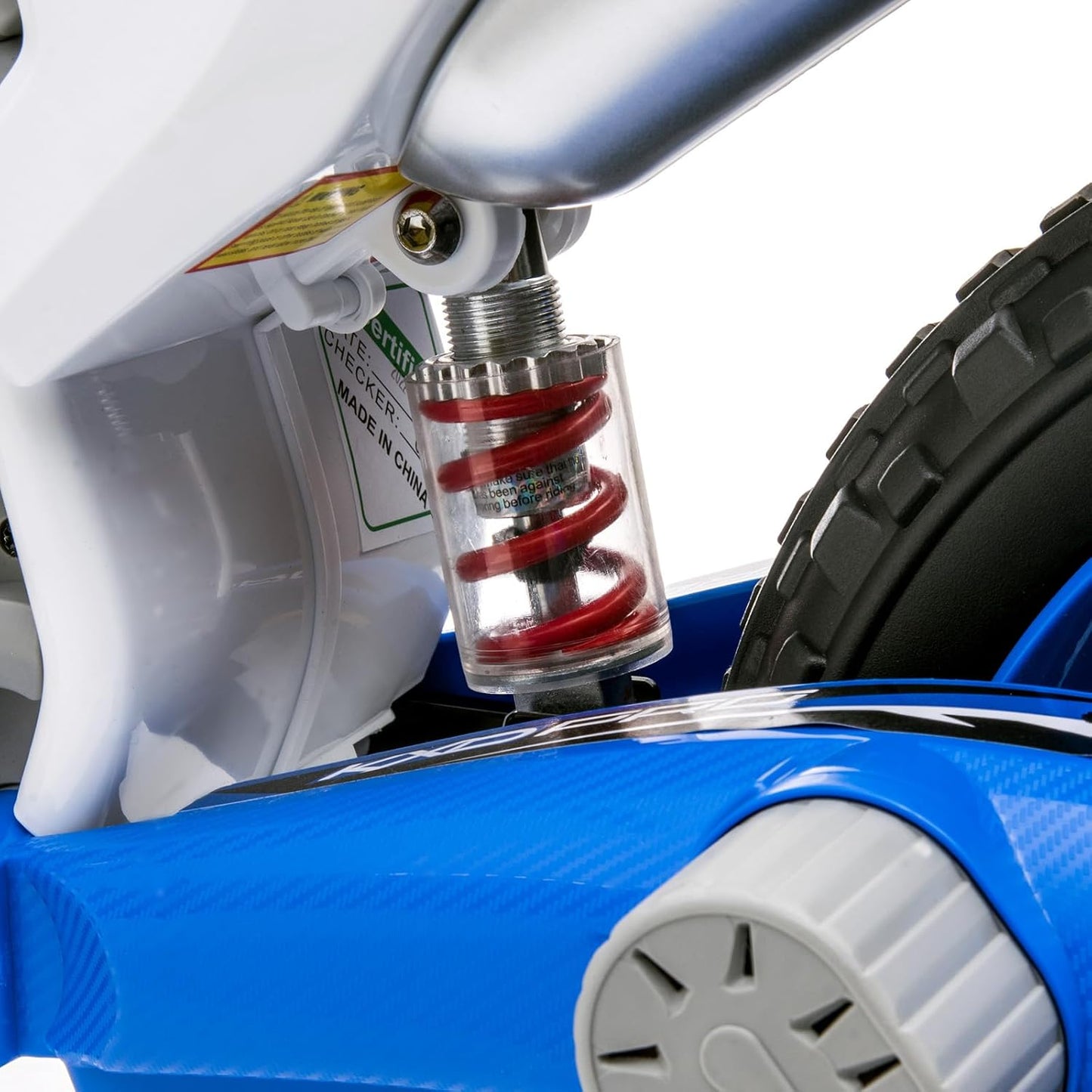 12V7AH Ride on Motorcycle for Kids W/Training Wheels, Spring Suspension