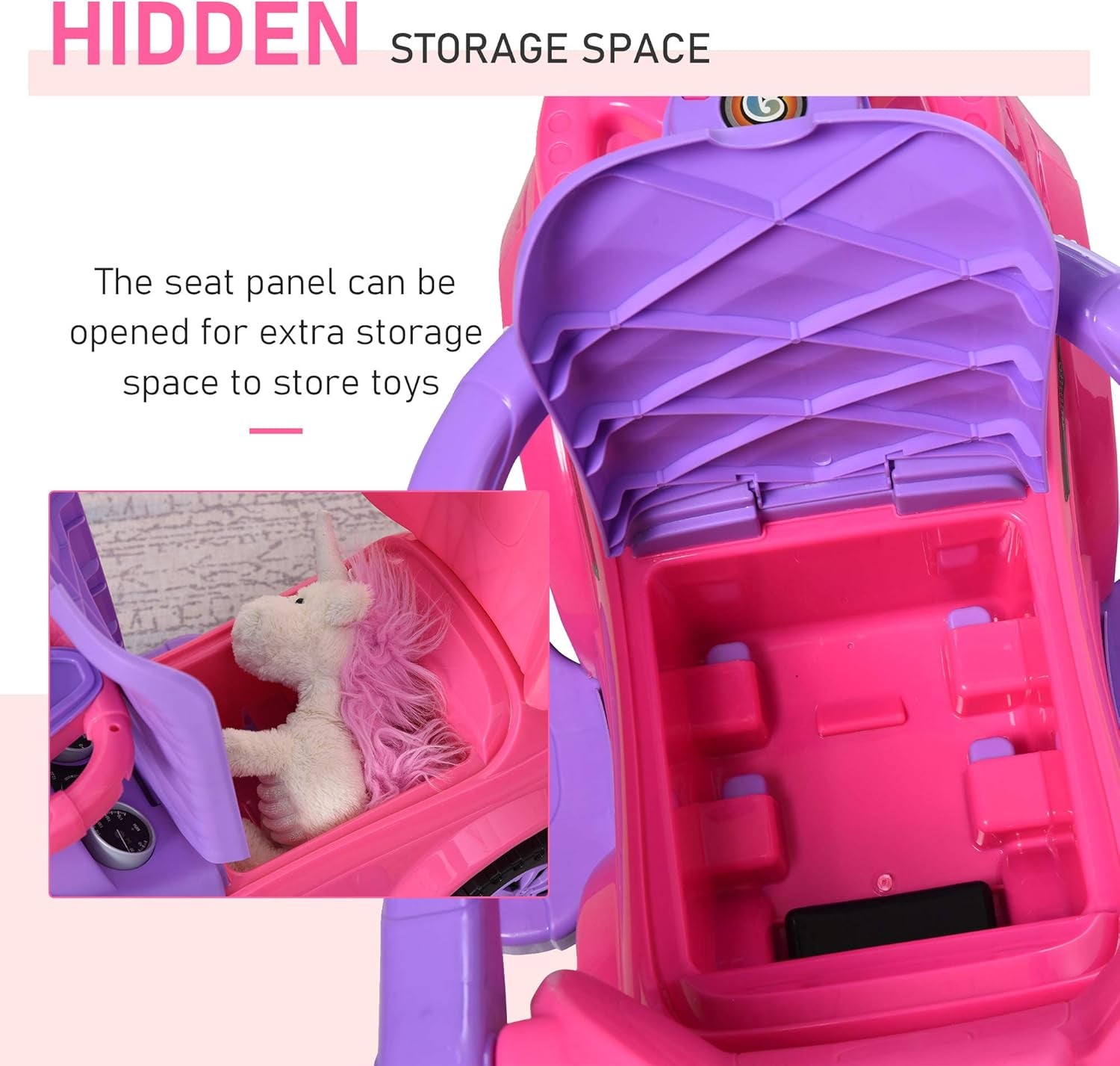 2 in 1 Toddlers Ride on Push Car Stroller with Horn, Music, and Light Function 1-3 Years