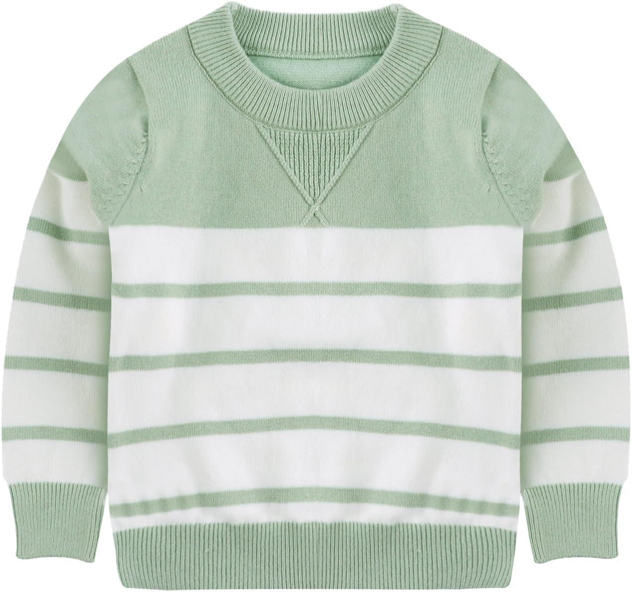  Long Sleeve Crewneck Striped Cotton Pullover Sweatshirt  1-5T