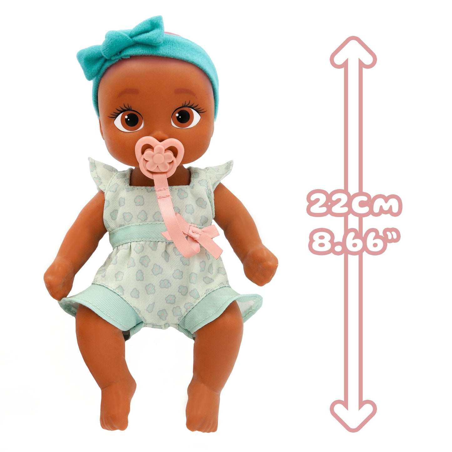 Mini Logan Realistic Doll, Soft Skin, Blue Outfit, 9-Inch Tall, 18M+