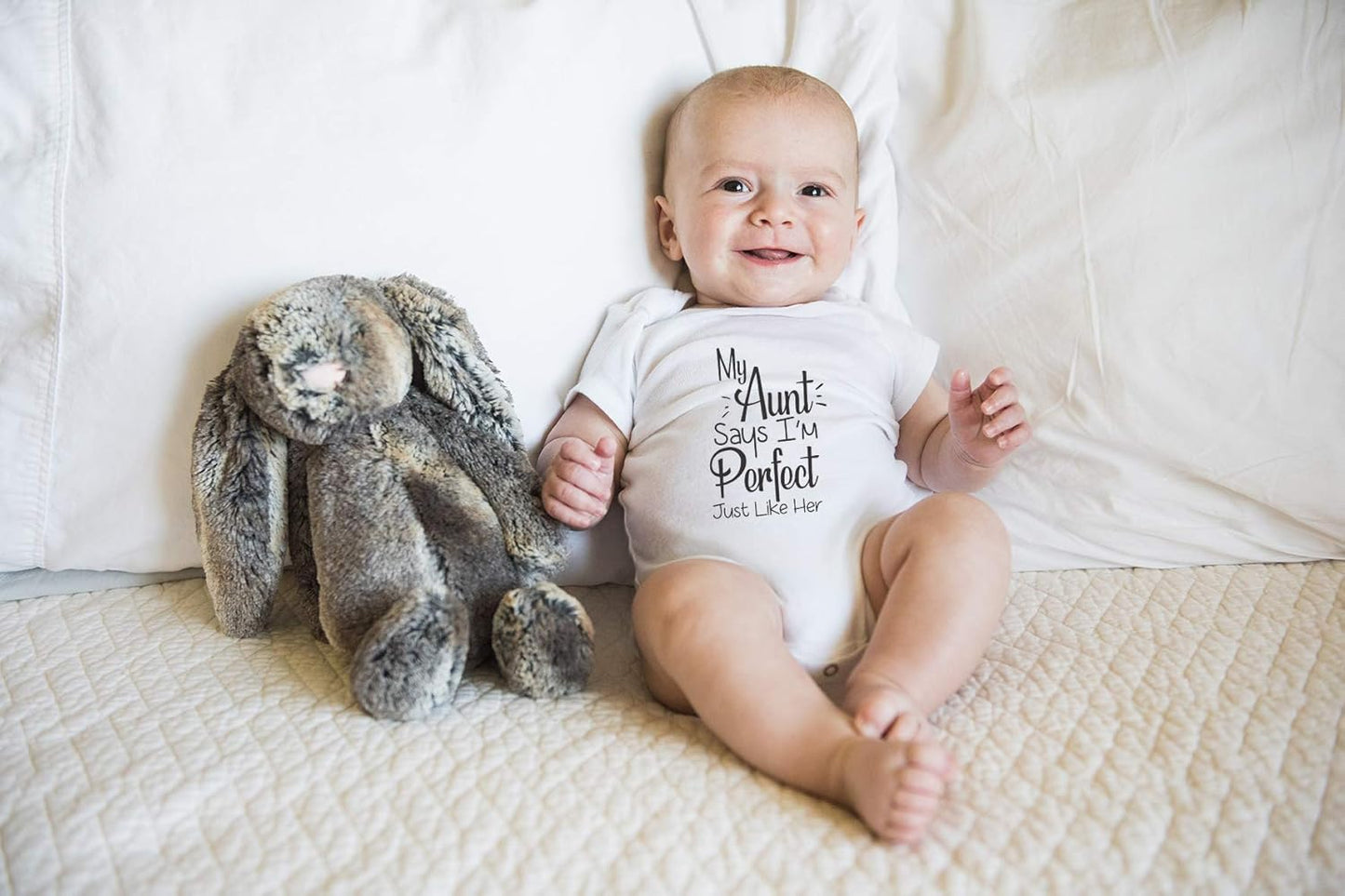My Aunt Says I'M Perfect Just like Her - Funny Baby Essentials Bodysuit - Newborn Clothes