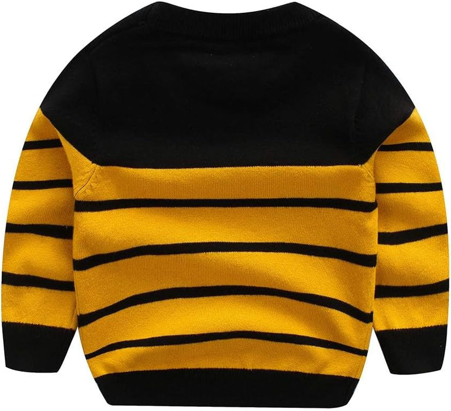  Long Sleeve Crewneck Striped Cotton Pullover Sweatshirt  1-5T