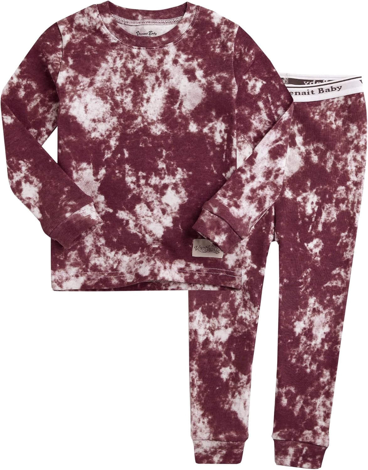 12M-12Y Toddler Kids Boys Girls 100% Cotton Marbling Tie-dye Sung Fit Sleepwear Pajamas 2Pcs Pjs Set