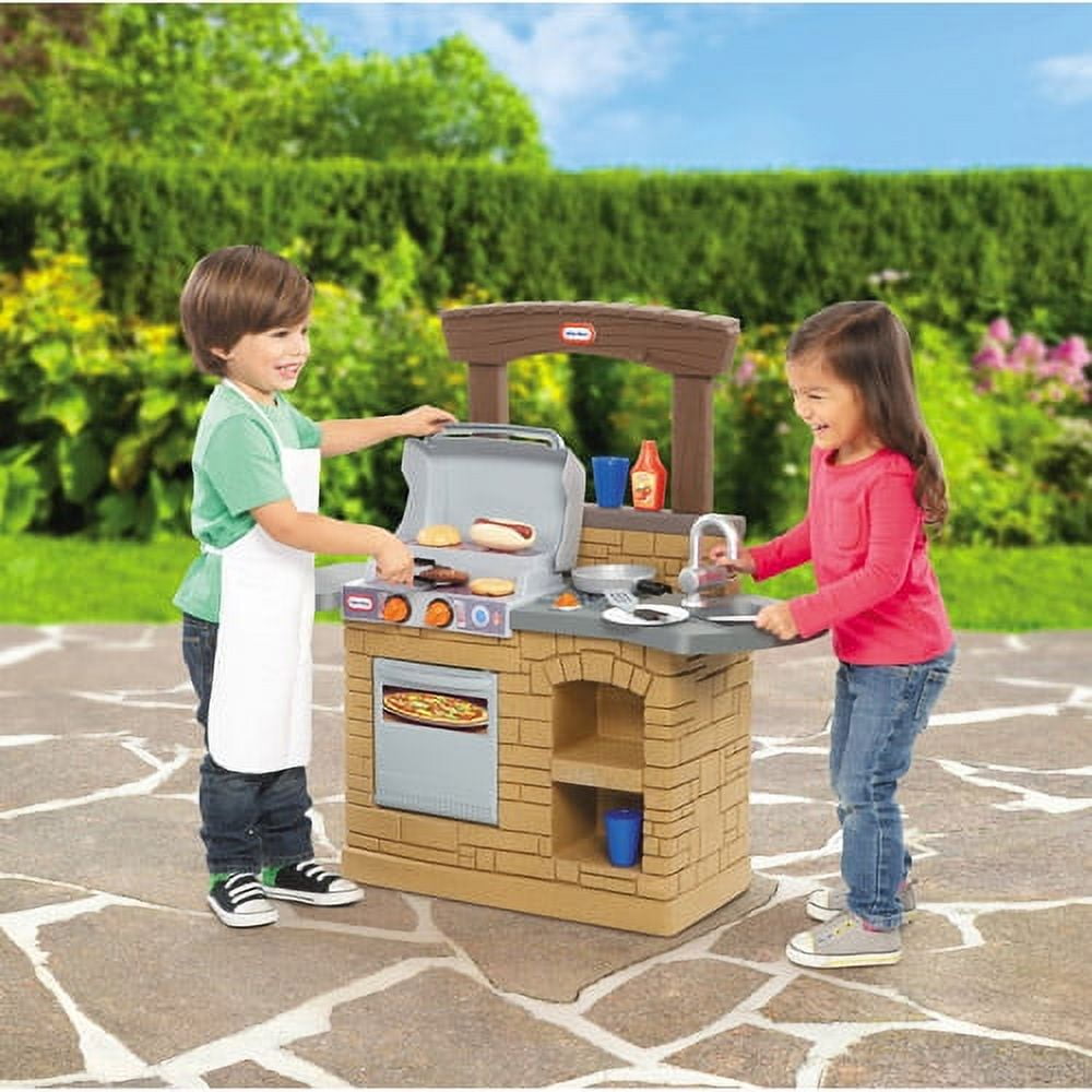 Cook 'N Play 12-Piece BBQ Playset with Oven, Tan, for Ages 3 to 5 Years