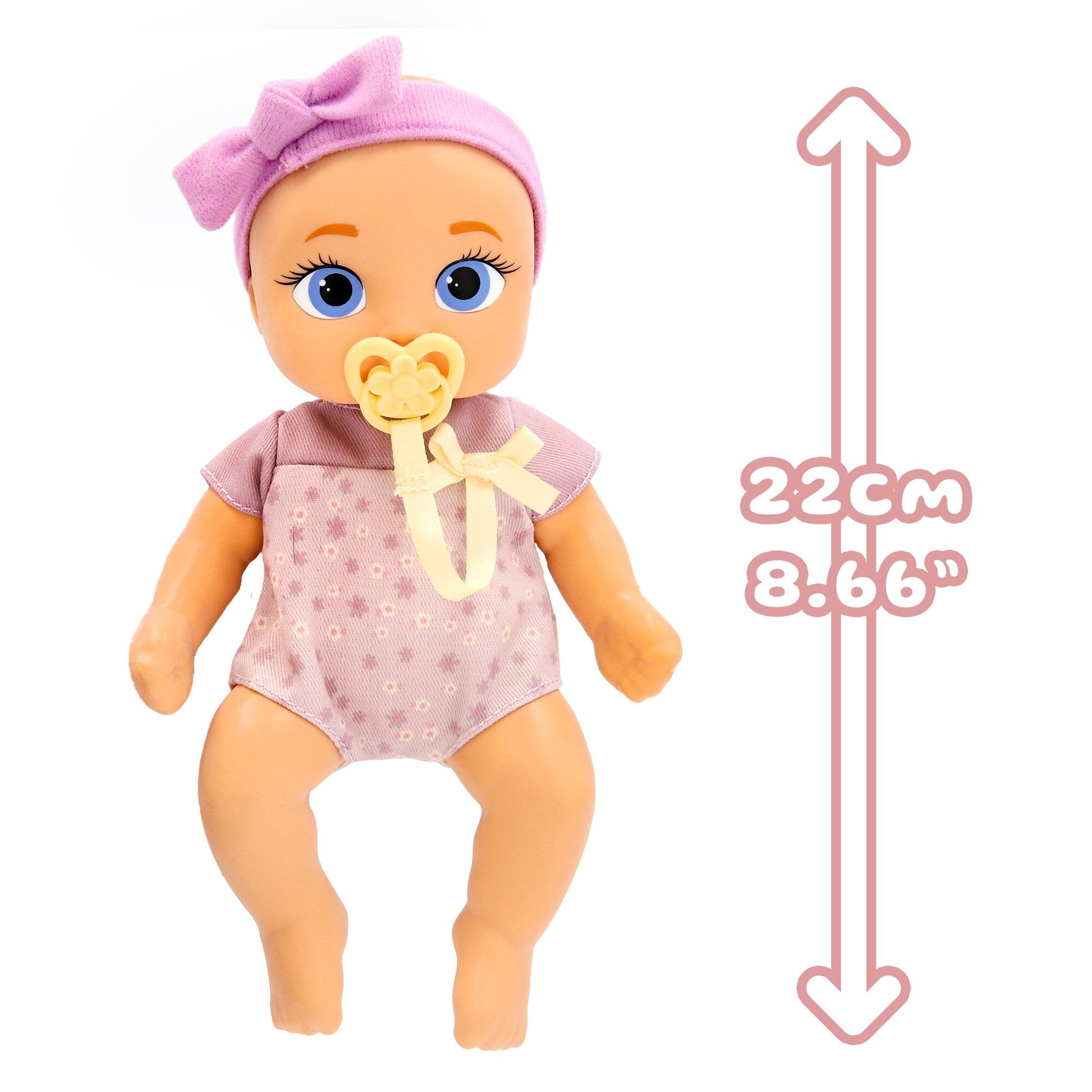 Mini Jessie Realistic Doll, Soft Skin, Lilac Outfit, 9-Inch Tall,18M+