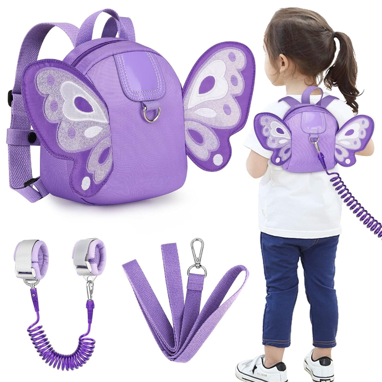  Cute Dinosaur Harnesses with Kids anti Lost Wrist Link,  Wristband Tether Strap and Protection Leashes