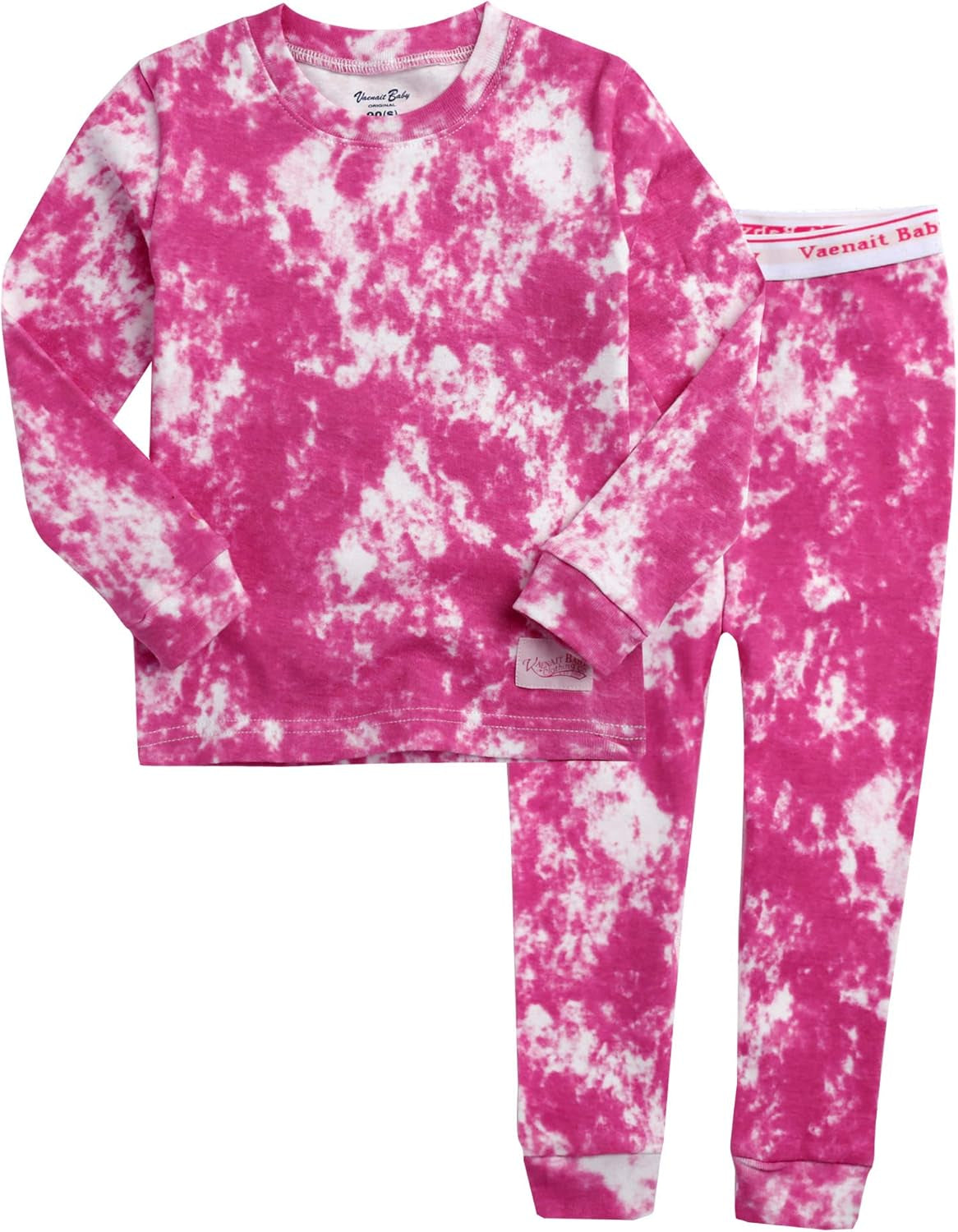 12M-12Y Toddler Kids Boys Girls 100% Cotton Marbling Tie-dye Sung Fit Sleepwear Pajamas 2Pcs Pjs Set