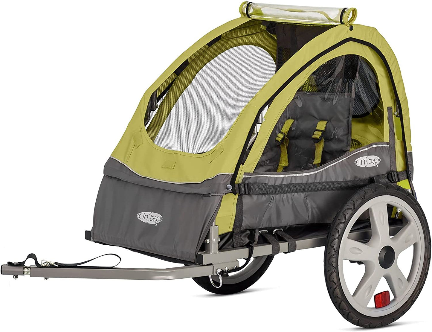 Single or Double Seat, Universal Coupler, Folding Frame, Quick-Release Wheels, Canopy with Bug Screen and Weather Shield, Bike Trailer for Kids
